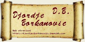 Đorđe Borkanović vizit kartica